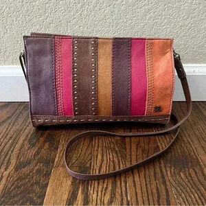 THE SAK Iris Multi Colored Leather 3-way Demi Clutch Crossbody Shoulder Bag